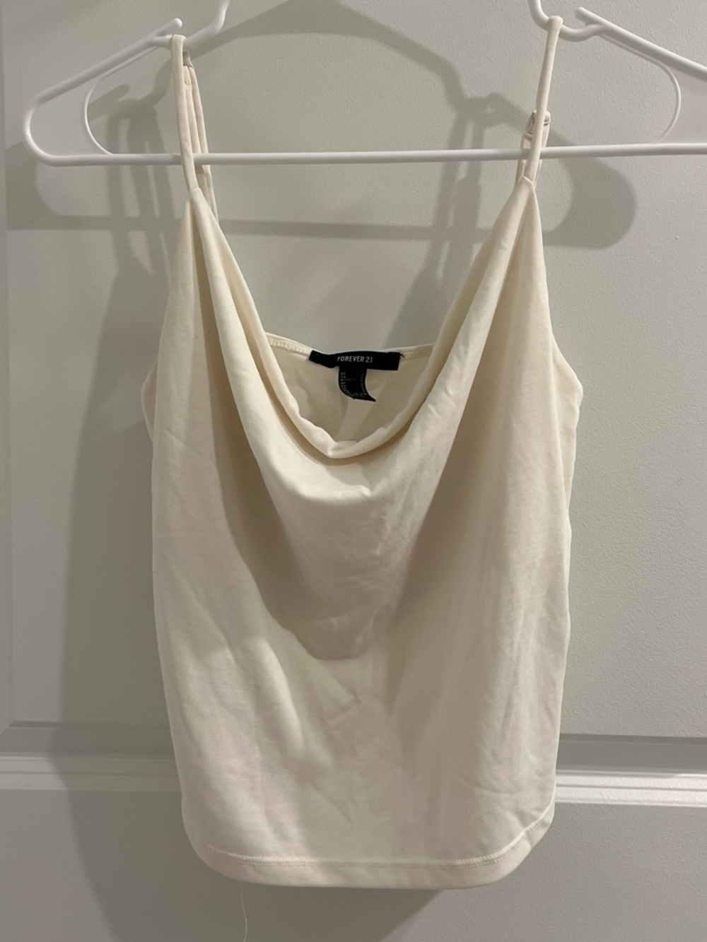 Forever 21 Ivory Cowl Neck Spaghetti Strap Camisole
